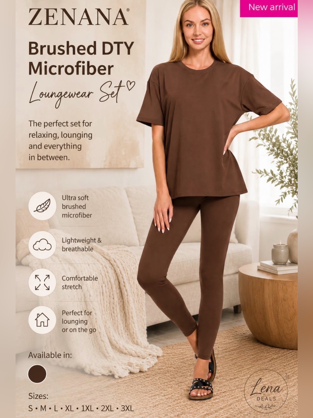 Zenana Full Size Brushed Dty Microfiber Short Sleeve Top and Pants Loungewear